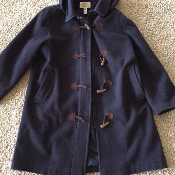 Talbots knee length pea coat/zipper/button hoodie - Picture 2 of 8